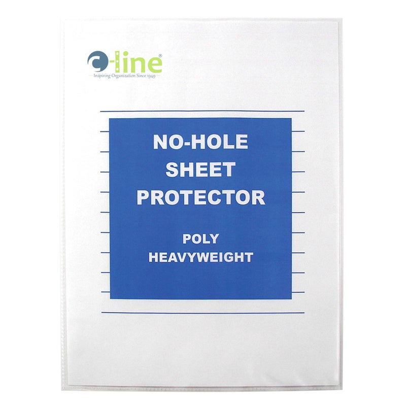 C-Line Top Loading Heavyweight Poly No-Hole Sheet Protectors, 8.5 x 11 Inches, 25 per Box (62907) - Image 1